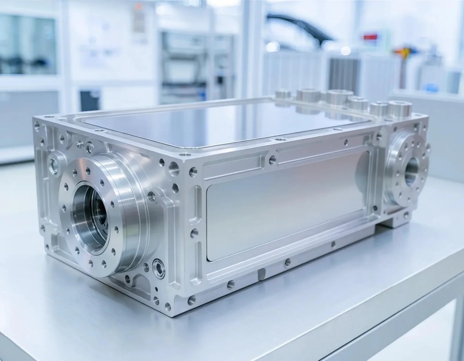 Precision large part CNC machined equipment housing