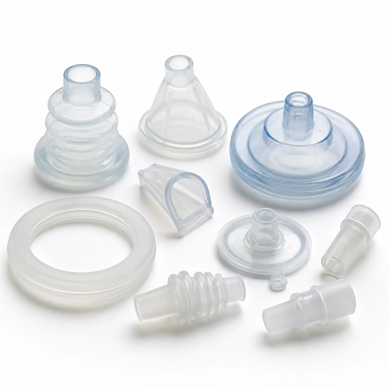 Liquid silicone rubber diaphragms, sealing rings and fluid-control components