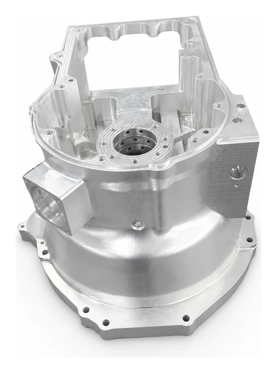 Precision CNC machined aluminum housing with complex cavities and bores