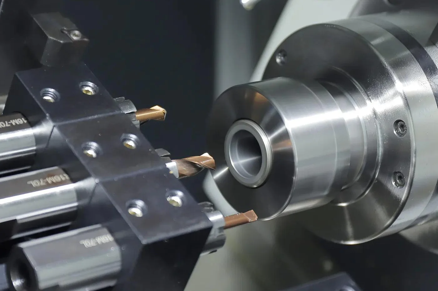 Precision CNC turning of a small-diameter metal sleeve at the spindle