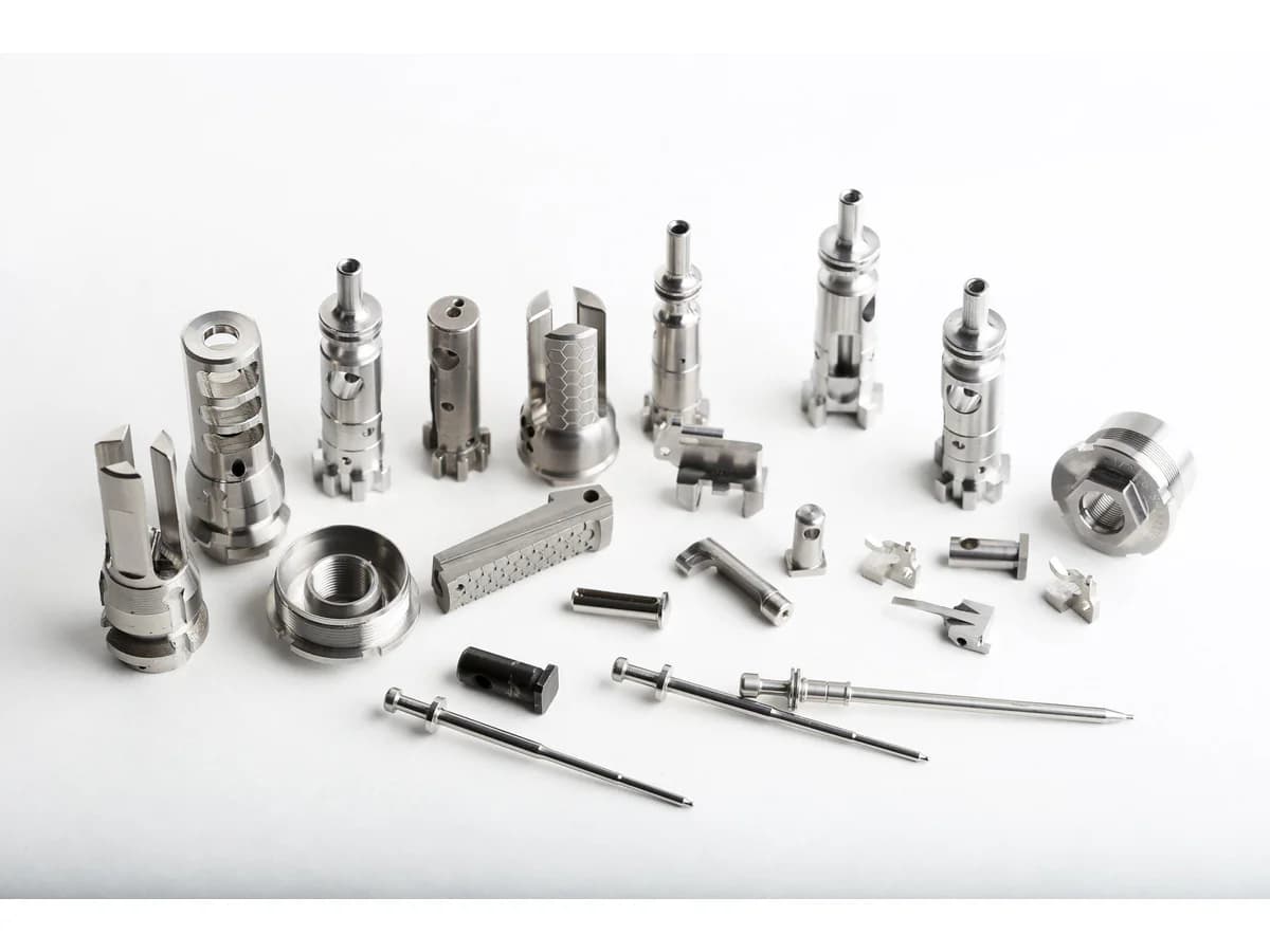 Precision Swiss machined stainless steel instrument components shafts and small mechanical parts