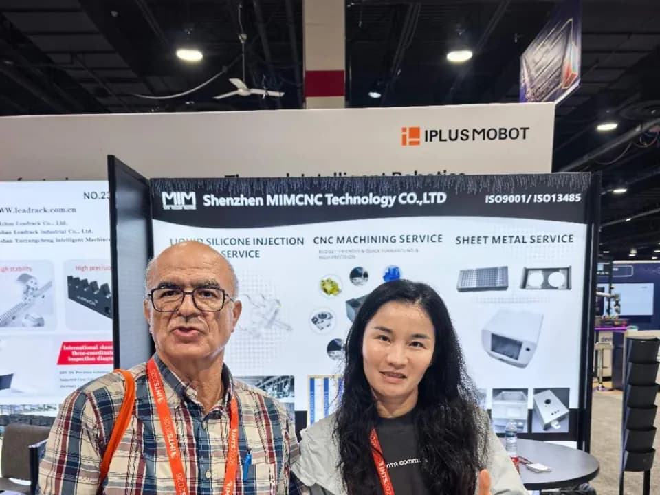 Aerospace component sourcing discussion with a manufacturing professional at IMTS Chicago
