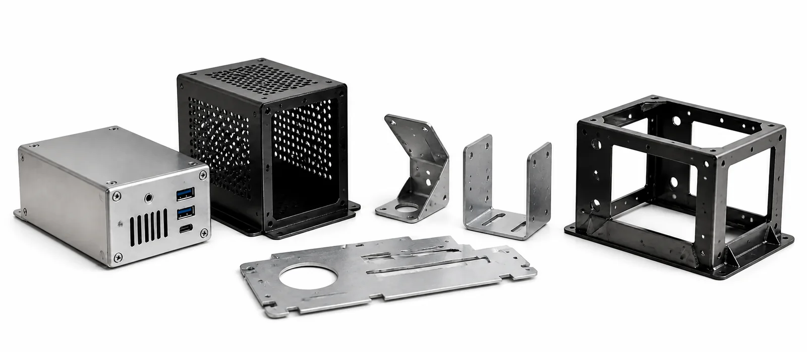 Custom sheet and panel components with routed profiles, openings and mounting features