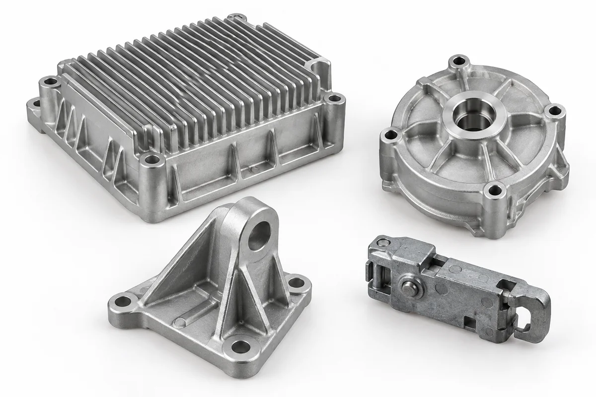 Aluminum and zinc die cast housings, cover, structural bracket and latch component